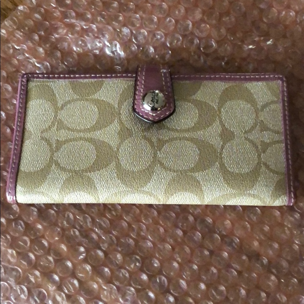 COACH slim card and checkbook holder